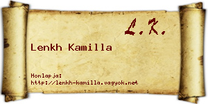 Lenkh Kamilla névjegykártya